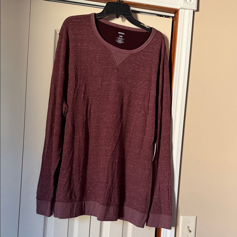 Sonoma Men's Maroon Long Sleeve Tee